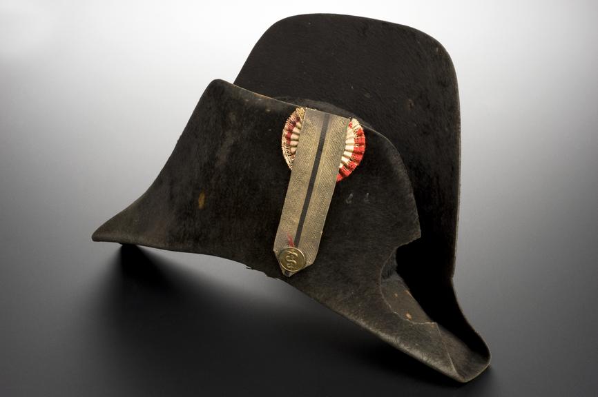 Cocked hat, beaver, belonging to military surgeon, French