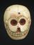 Wooden mask, carved and painted skull, Bhutan, 1850-1920