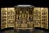 Lacquered wooden domestic shrine with 66 figures of Shinto and