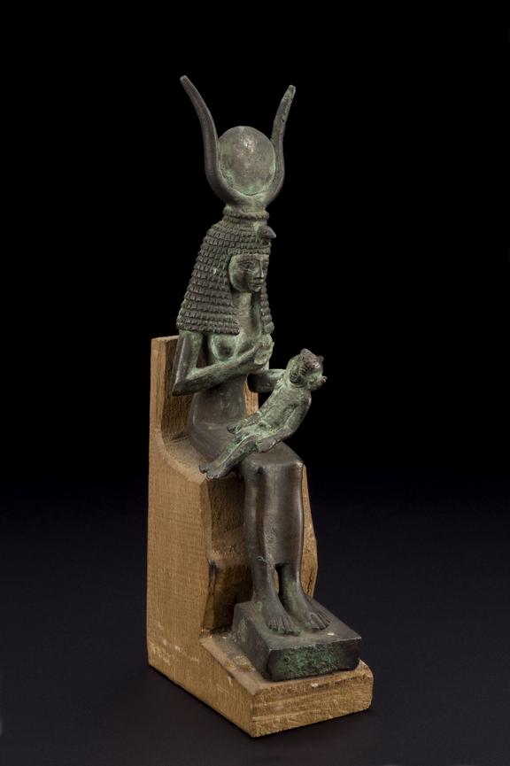 Bronze statue of Isis nursing the infant Horus, Egyptian