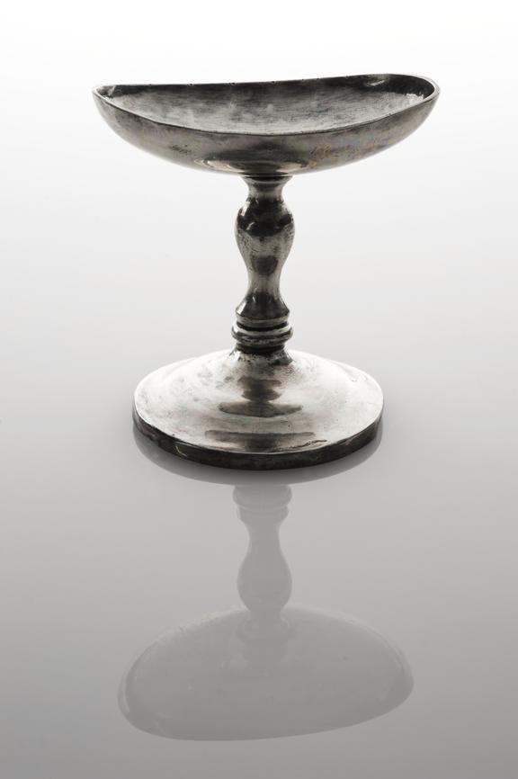 Silver eye bath, with stem, possibly 18th century