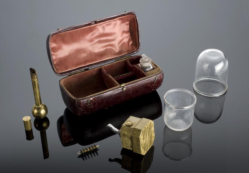 Set of cupping instruments by Lorberg, London, 19th century