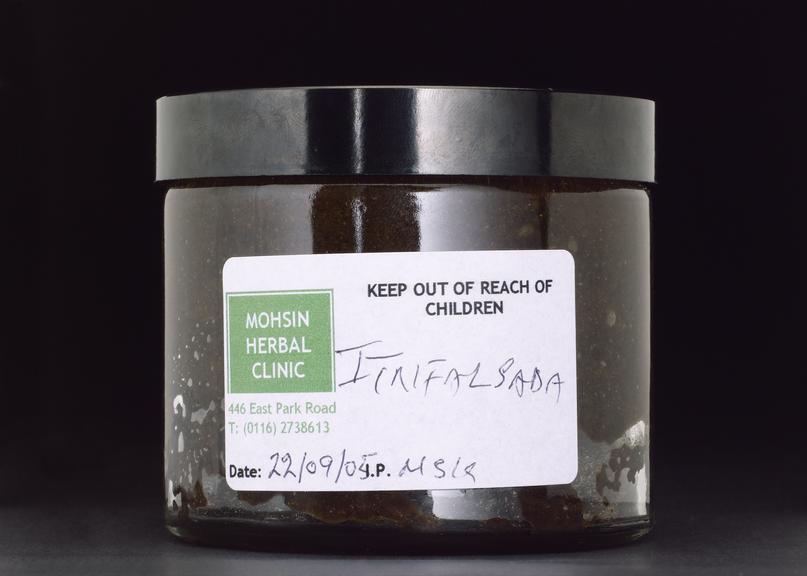 Moshin Herbal Clinic's Trifola paste. Front view