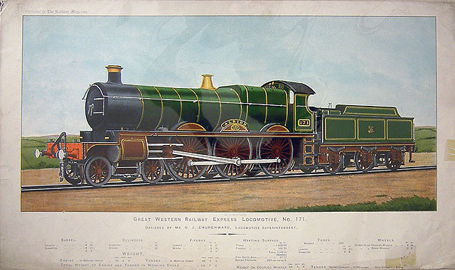 Great Western Railway Express Locomotive No. 171 "Albion" (print)