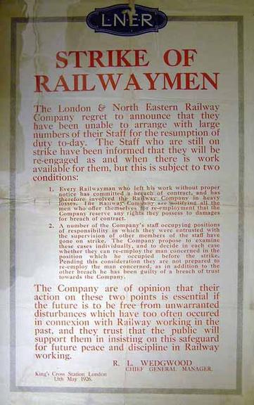 strike of railwaymen (notice)