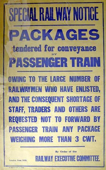 packages tendered for conveyance