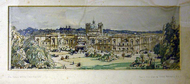 The Royal Baths, Harrogate (painting; watercolour; carriage print artwork)