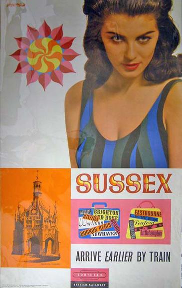 sussex - arrive earlier by train (poster)