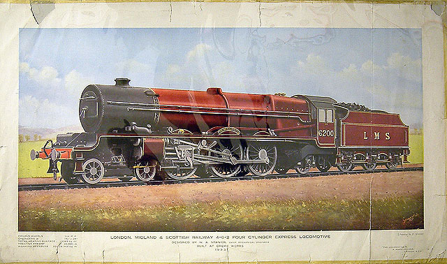 London, Midland and Scottish Railway 4-6-2 Four Cylinder Express Locomotive No 6200 "The Princess Royal"