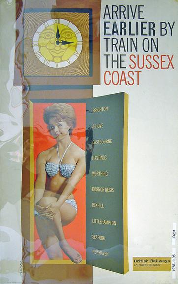 Arrive Earlier By Train on the Sussex Coast (poster)