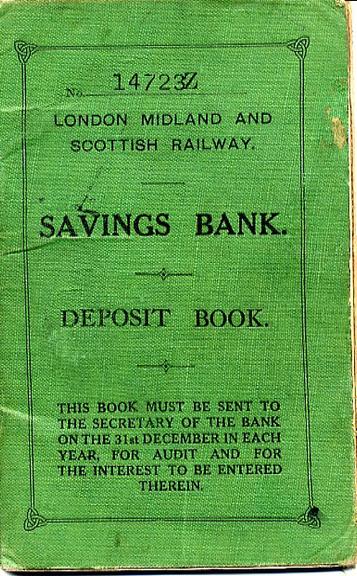 London Midland & Scottish savings bank deposit book