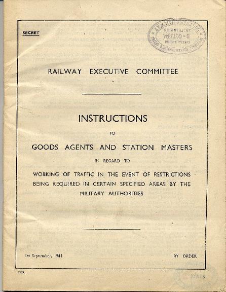 railway executive instructions to goods agents and station masters (booklet)