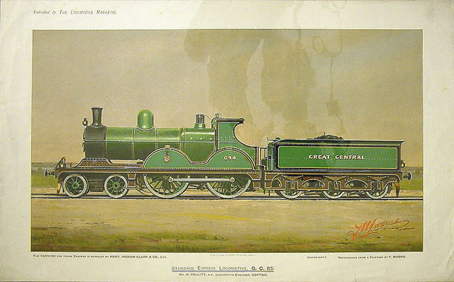 Great Central Railway Standard Express Locomotive No 694, 4-4-0. (print)