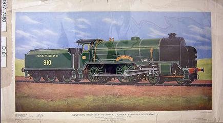 Southern Railway 4-4-0 Three Cylinder Express Locomotive No. 910 'Merchant Taylors'