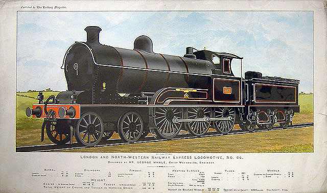 London and North Western Railway Express Locomotive No 66 "Experiment". (print)