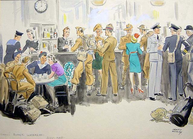 Small Buffet, Waterloo (painting; watercolour; drawing)