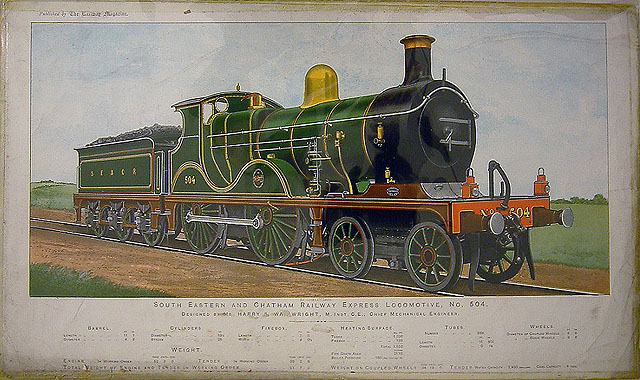 South Eastern and Chatham Railway Express Locomotive No 504, 4-4-0