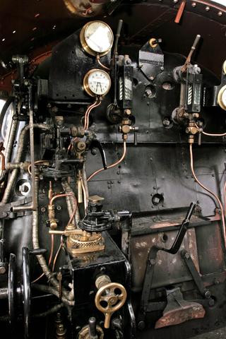 Steam locomotive, named Oliver Cromwell