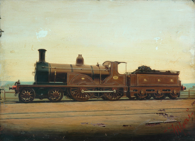 North British Railway 4-4-0 locomotive No. 490 (painting; painted photograph)