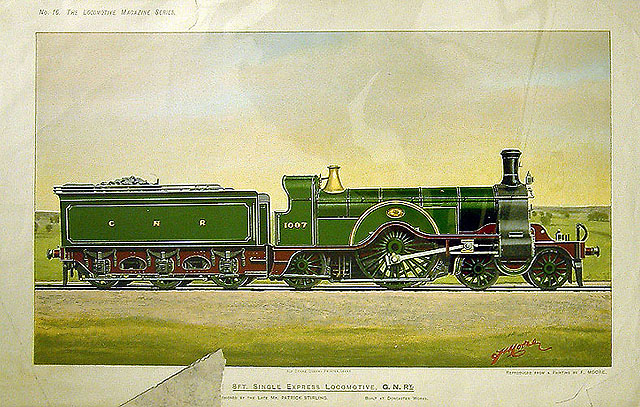 Great Northern Railway 8' Single Express Locomotive No 1007 (print)