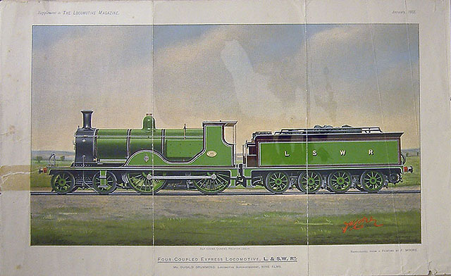 London and South Western Railway Four-Coupled Express Locomotive No 310 (print)