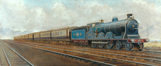 Caledonian Railway dining train (painting; oil painting)