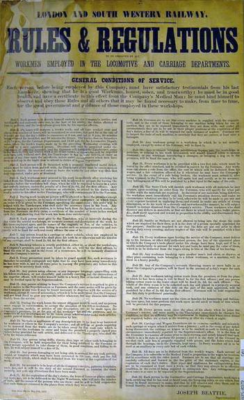 Rules & Regulations, London & South Western Railway