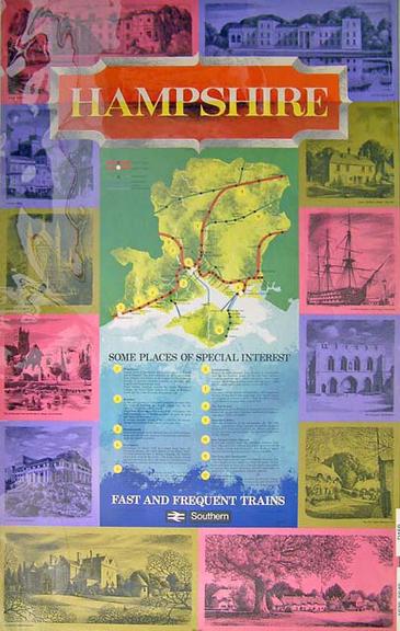 Hampshire - Fast and Frequent Trains (poster)