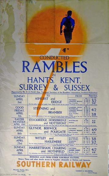 Conducted Rambles in Hants, Kent, Surrey and Sussex (poster)