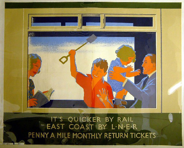 It's Quicker by Rail - East Coast by LNER (poster)