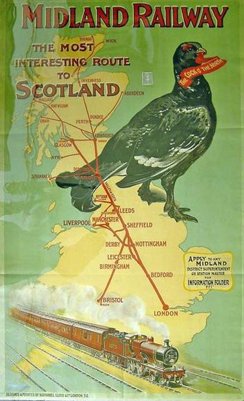 Midland Railway poster, the Most Interesting Route to Scotland