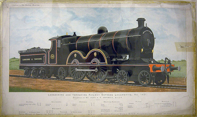 Lancashire and Yorkshire Railway Express Locomotive No 1421 (print)