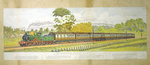 Great Western Railway "Cornishman" Express Train, hauled by 4-4-2 No. 3046 "Lord of the Isles" (print)