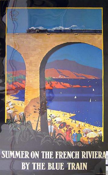 Colour reproduction poster 'Summer on the French Riviera by the Blue Train' (poster)