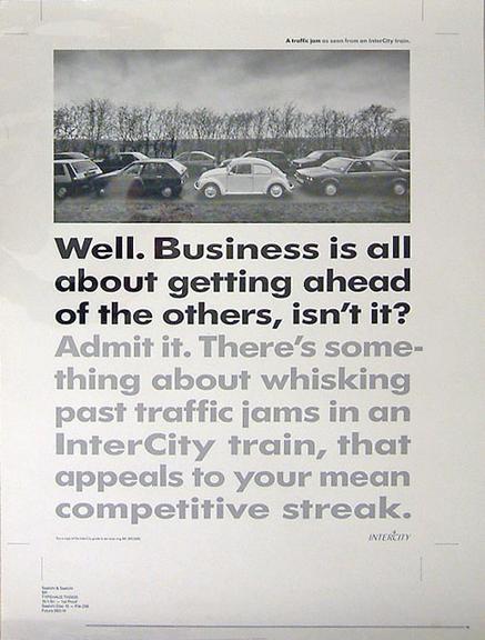 A traffic jam as seen from an Intercity train (poster)