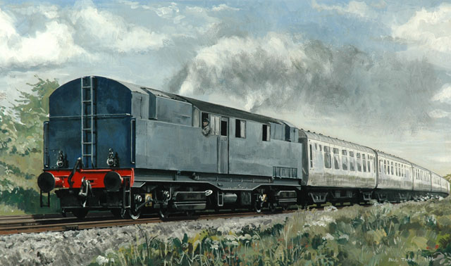 Turf burning locomotive (painting; oil painting)