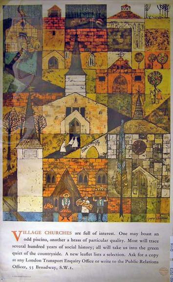 London Transport poster. Village Churches by Gaynor Chapman (poster)