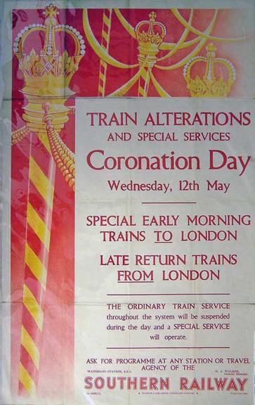 Train Alterations and Special Services, Coronation Day (poster)