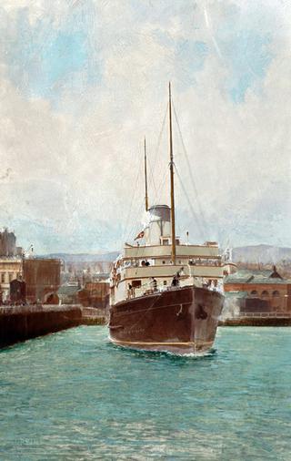 Turbine steamer "The Queen" leaving Folkestone