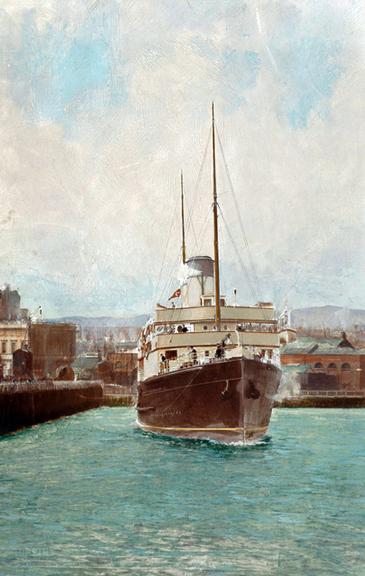 Turbine steamer "The Queen" leaving Folkestone