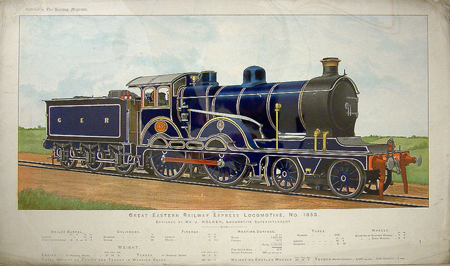 Great Eastern Railway Express Locomotive No 1853 (print)