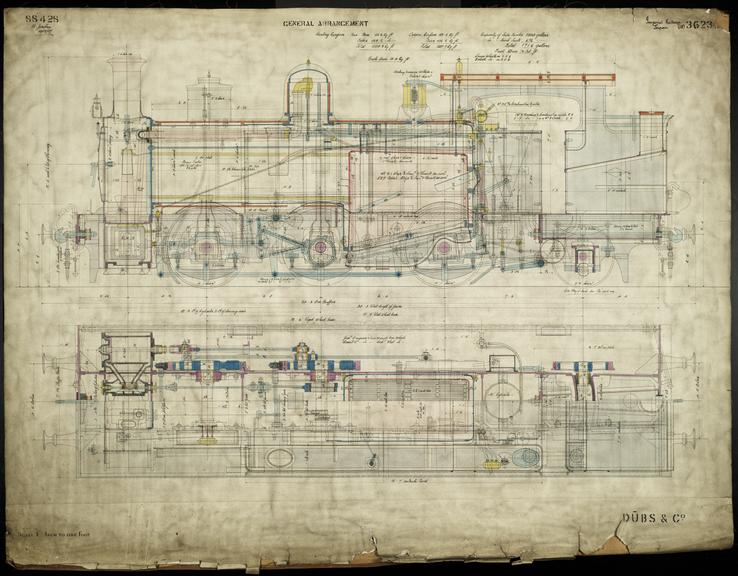 Drawing of General Arrangement 0-6-2T 1716T Imperial Railways Japan