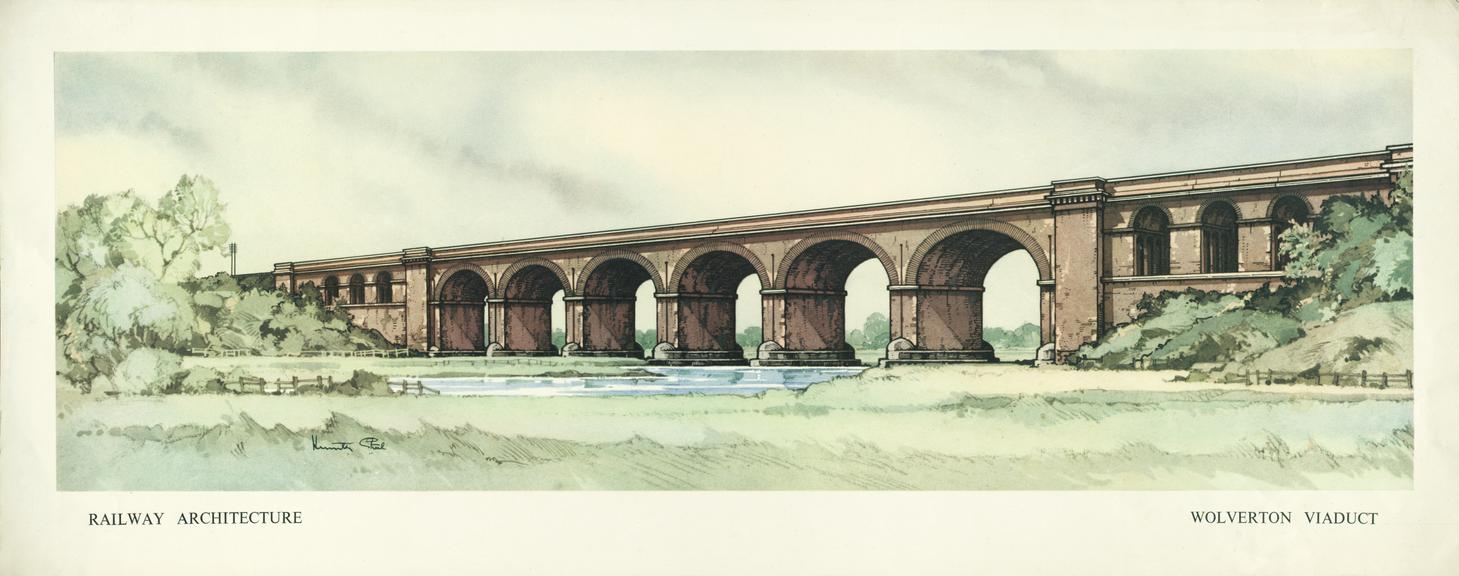 Carriage Print, British Railways, Wolverton viaduct