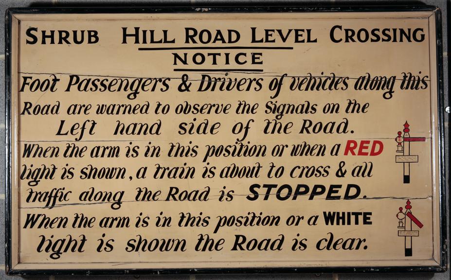 Shrub Hill Road level crossing notice