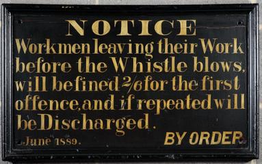 Horwich Works Warning Notice for Staff