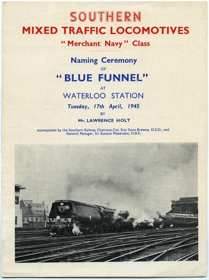 Naming Ceremony Leaflet, Blue Funnel, 1945