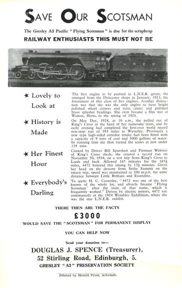 The Gresley A3 Preservation Society - World Famous Locomotive Flying Scotsman