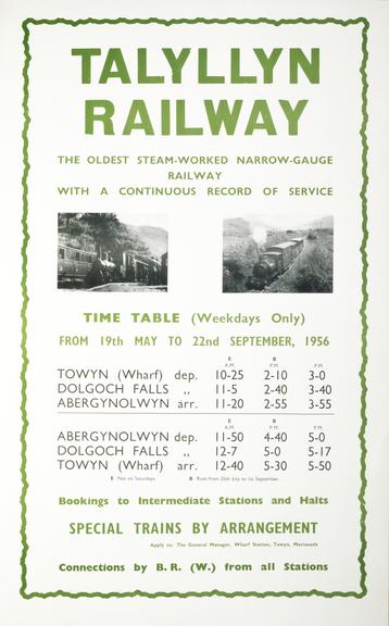 Talyllyn railway timetable