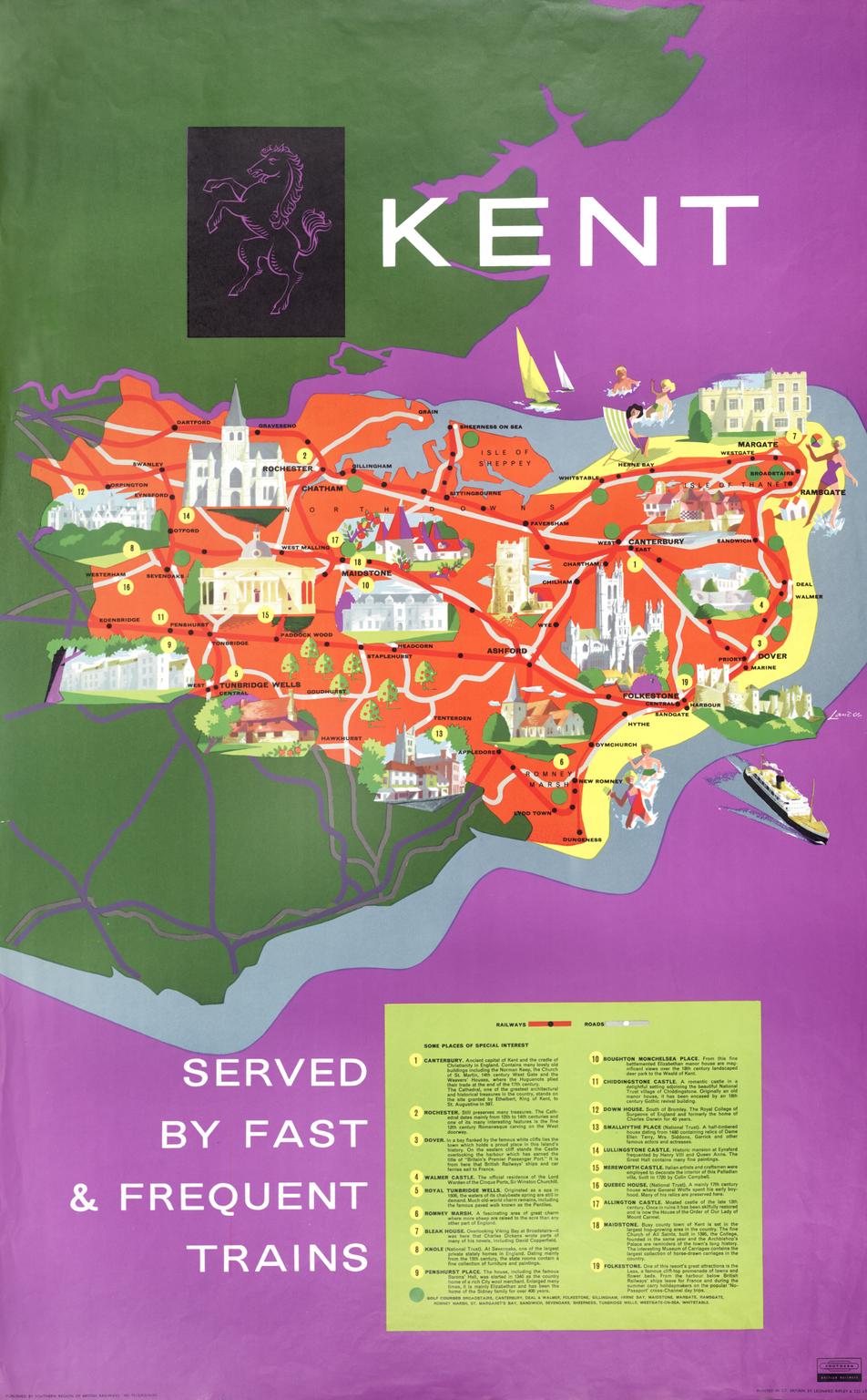 Kent Rover Map Kent - Served by Fast & Frequent Trains | Science Museum Group Collection
