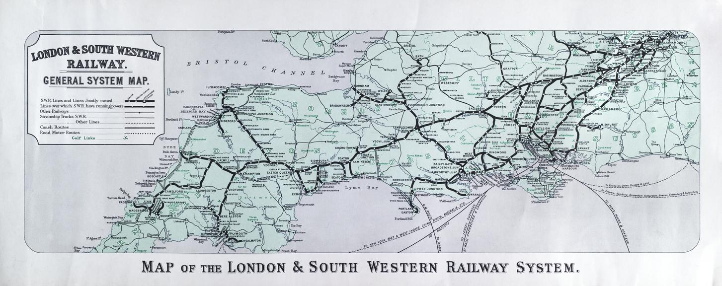 Map, of the London and South Western Railway system.